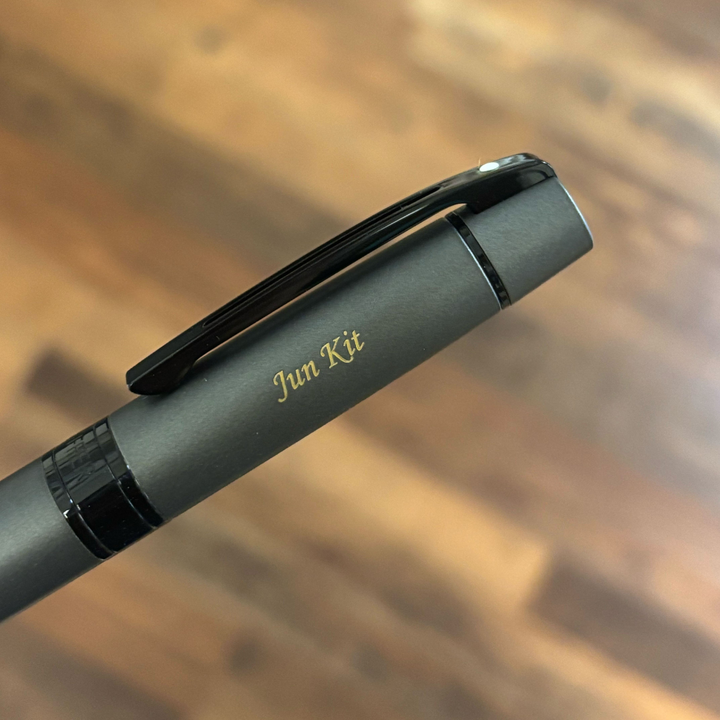 Sheaffer 300 E9345 Matte Gray With Black Trims Rollerball Pen (WW30) — Sheaffer rollerball pen — fluid gel ink writing instrument, at Cityluxe Singapore