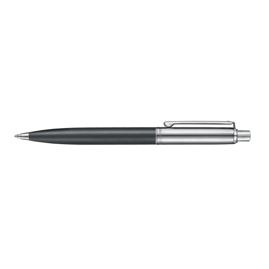 Sheaffer Sentinel Metal 331 Matte Black Barrel and Brished Chrome Cap Ballpoint Pen with Chrome Trims (WW31) — with packaging