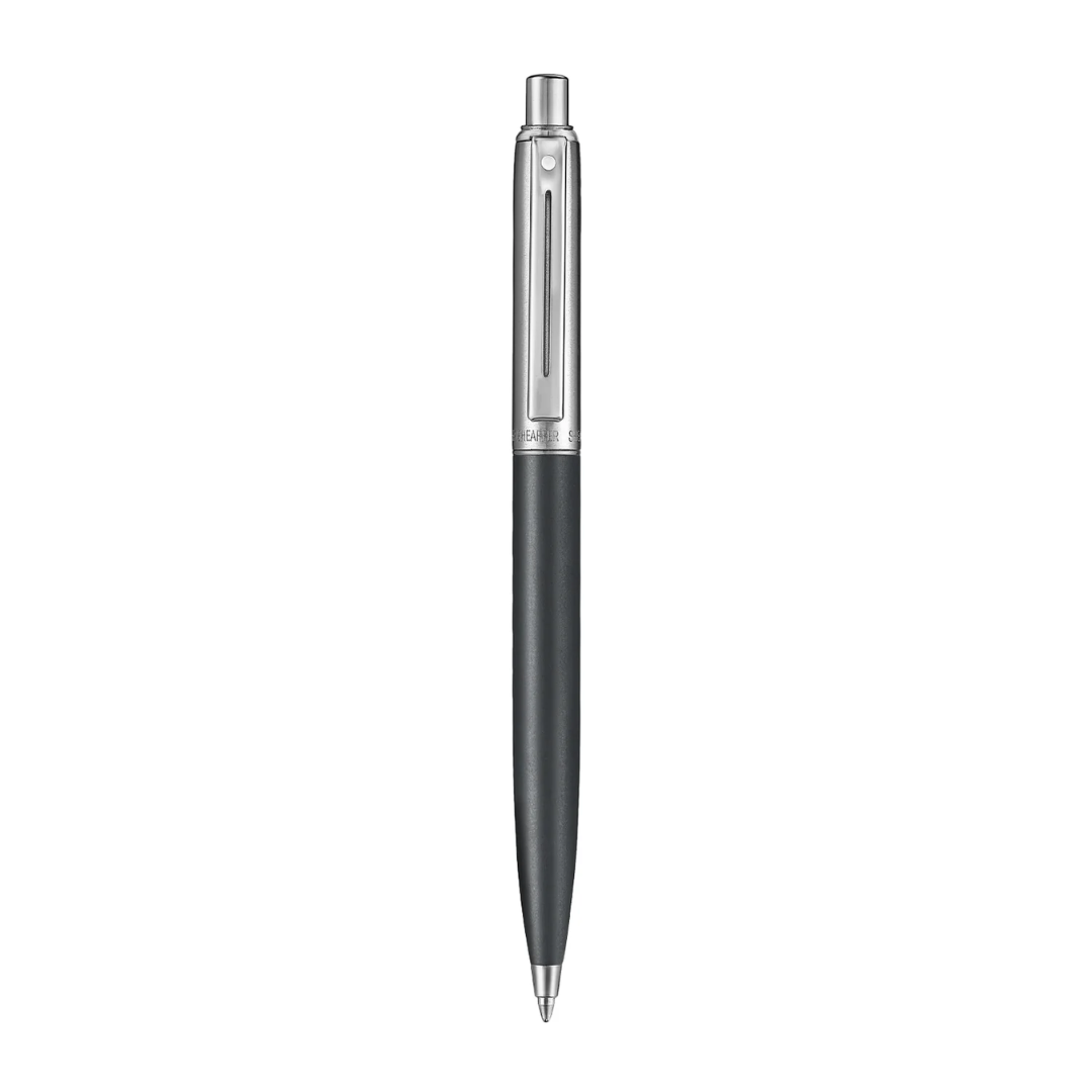 Sheaffer Sentinel Metal 331 Matte Black Barrel and Brished Chrome Cap Ballpoint Pen with Chrome Trims (WW31) — writing at …