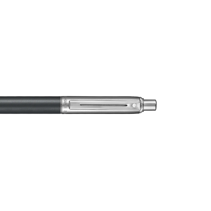 Sheaffer Sentinel Metal 331 Matte Black Barrel and Brished Chrome Cap Ballpoint Pen with Chrome Trims (WW31) — barrel detail