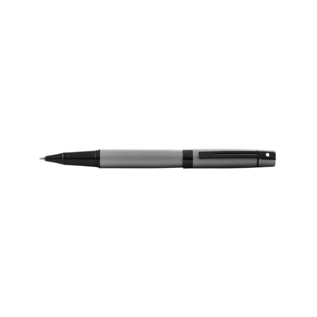 Sheaffer 300 E9345 Matte Gray With Black Trims Rollerball Pen (WW30) — Sheaffer rollerball pen — fluid gel ink writing instrument, at Cityluxe Singapore