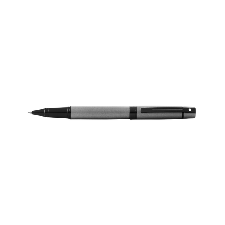 Sheaffer 300 E9345 Matte Gray With Black Trims Rollerball Pen (WW30) — Sheaffer rollerball pen — fluid gel ink writing instrument, at Cityluxe Singapore