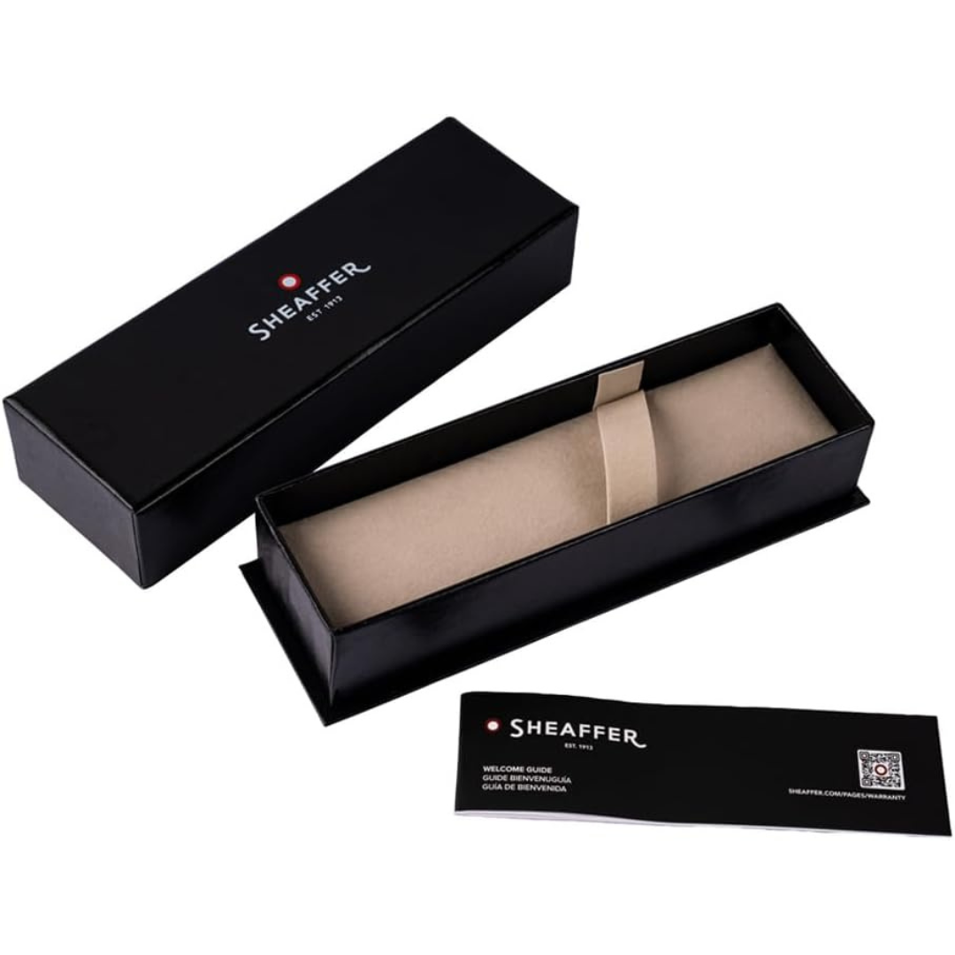 Sheaffer Sentinel Metal 335 Glossy Black Barrel and Brushed Chrome Ballpoint Pen with Gold Trims (WW31) — engraving example