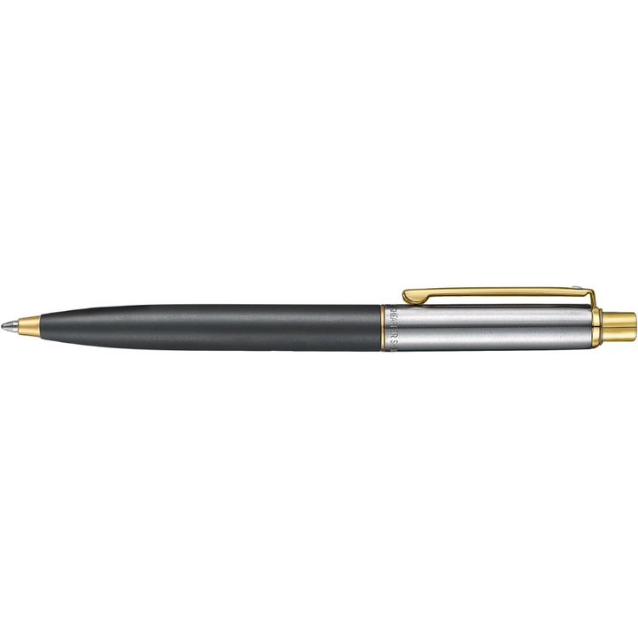Sheaffer Sentinel Metal 334 Matte Black Barrel and Brushed Chrome Cap Ballpoint Pen with Gold Trims (WW31) — Sheaffer ballpoint pen — reliable smooth-writing everyday pen, at Cityluxe Singapore