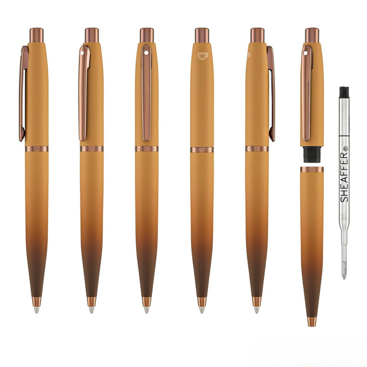 Sheaffer VFM E9428 Coffee Edition Matt Brown  With Regal Brown PVD Trims Ballpoint Pen (WW31 Coffee) — Sheaffer ballpoint pen — reliable smooth-writing everyday pen, at Cityluxe Singapore