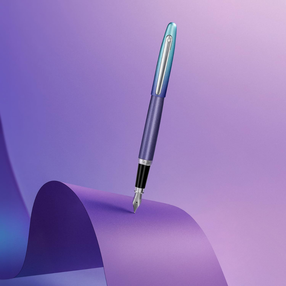 Sheaffer VFM 9430 Expressions Blue and Purple Pearlised Gradient Fountain Pen with Chrome-Plated Trims (WW31 Expressions) …