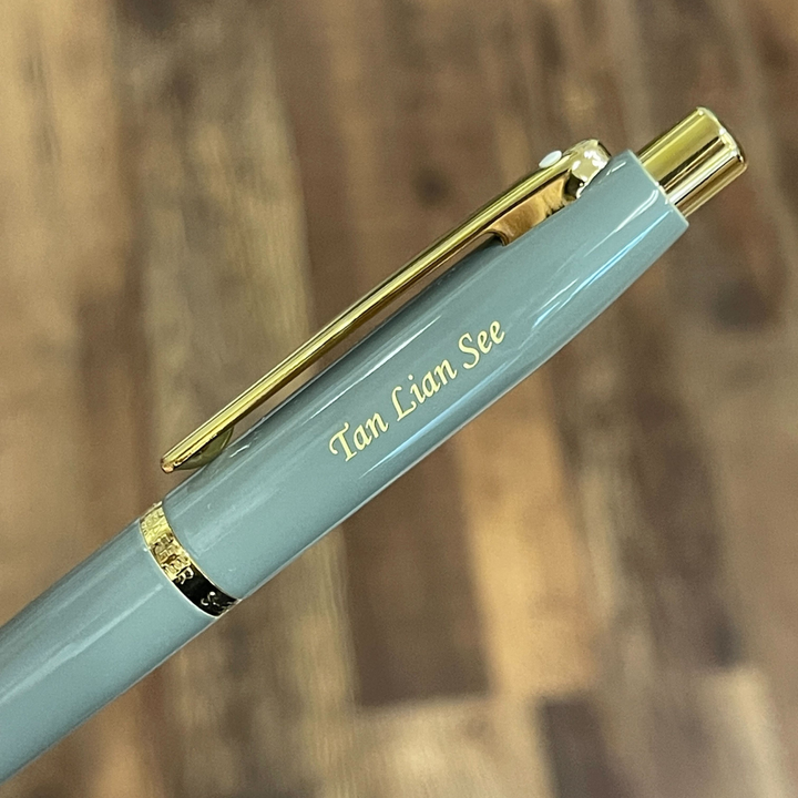 Sheaffer VFM E9427 Glossy Light Gray  With PVD Gold-Tone Trim Ballpoint Pen (WW31) — Sheaffer ballpoint pen — reliable smooth-writing everyday pen, at Cityluxe Singapore