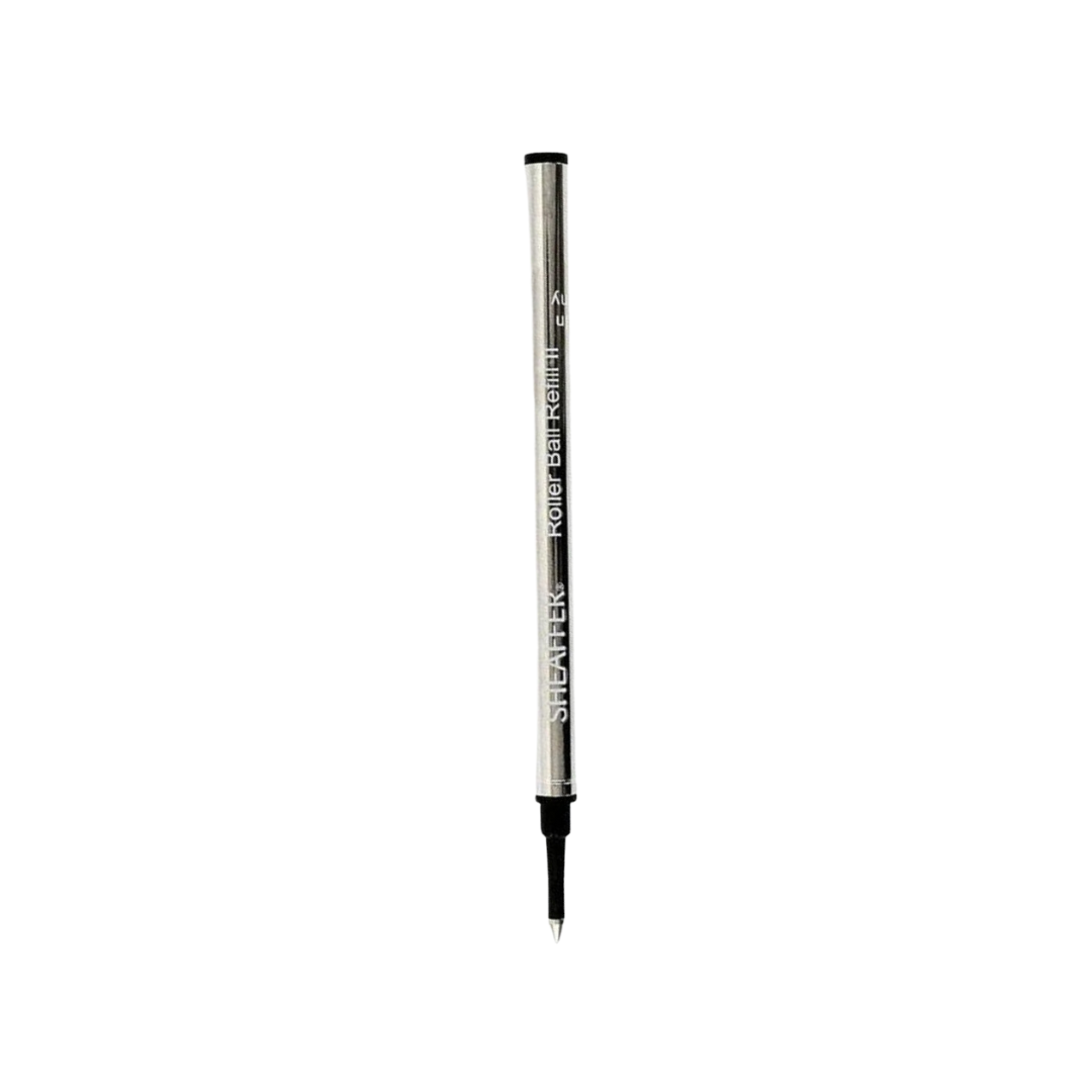 Sheaffer Slim Rollerball Pen Refill Blister Card - Black Medium — uncapped with cap posted