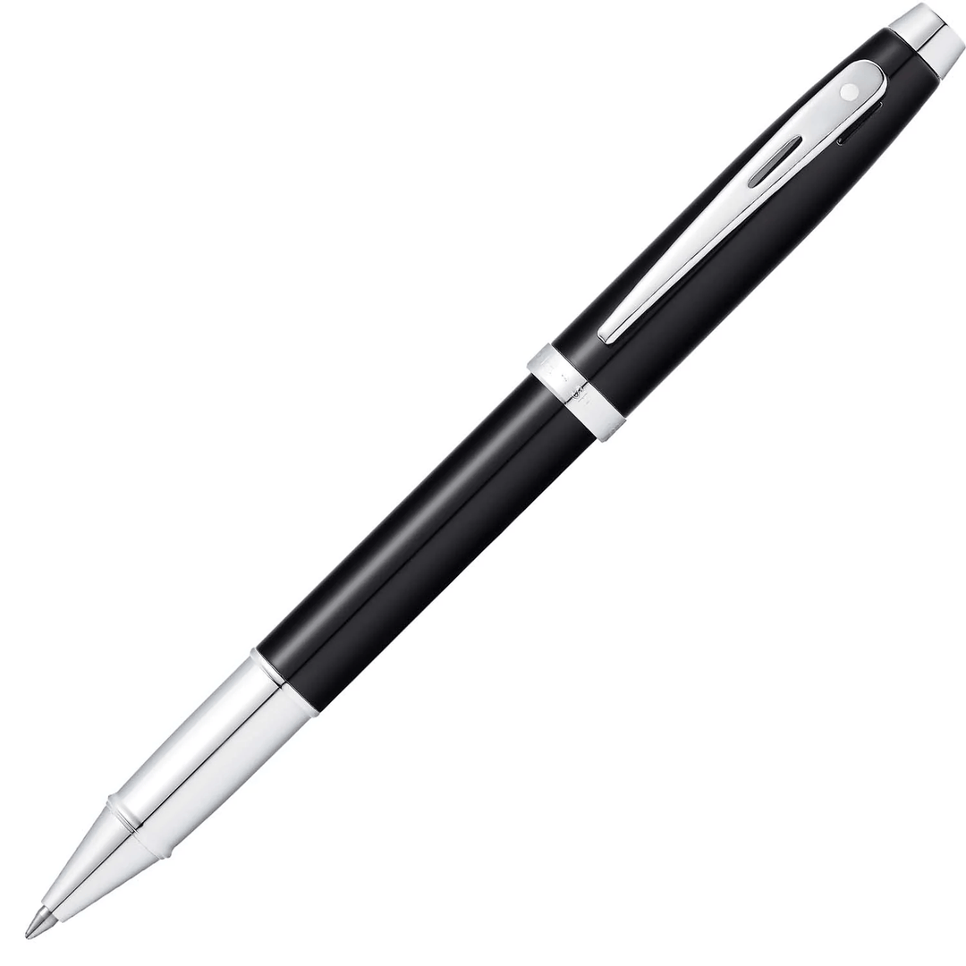 Sheaffer Gift Set ft. Glossy Black 100 Rollerball Pen with Chrome Trims and Business Card Holder — Sheaffer rollerball pen — fluid gel ink writing instrument, at Cityluxe Singapore