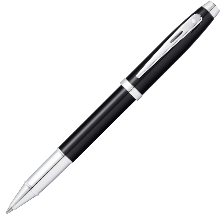Sheaffer Gift Set ft. Glossy Black 100 Rollerball Pen with Chrome Trims and Business Card Holder — Sheaffer rollerball pen — fluid gel ink writing instrument, at Cityluxe Singapore