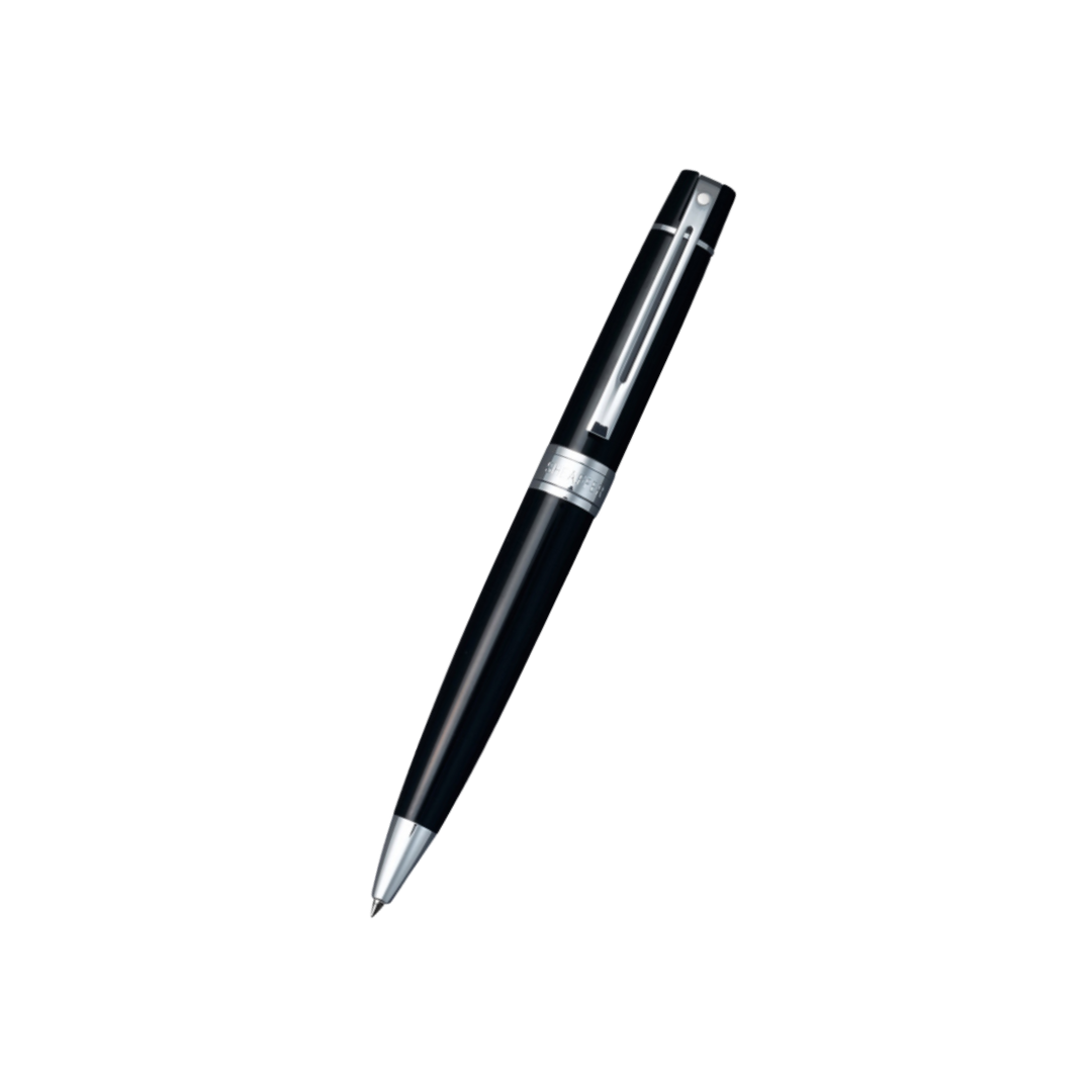 Sheaffer 300 E9312 Glossy Black With Chrome Trim Ballpoint Pen (WW30) — Sheaffer ballpoint pen — reliable smooth-writing everyday pen, at Cityluxe Singapore