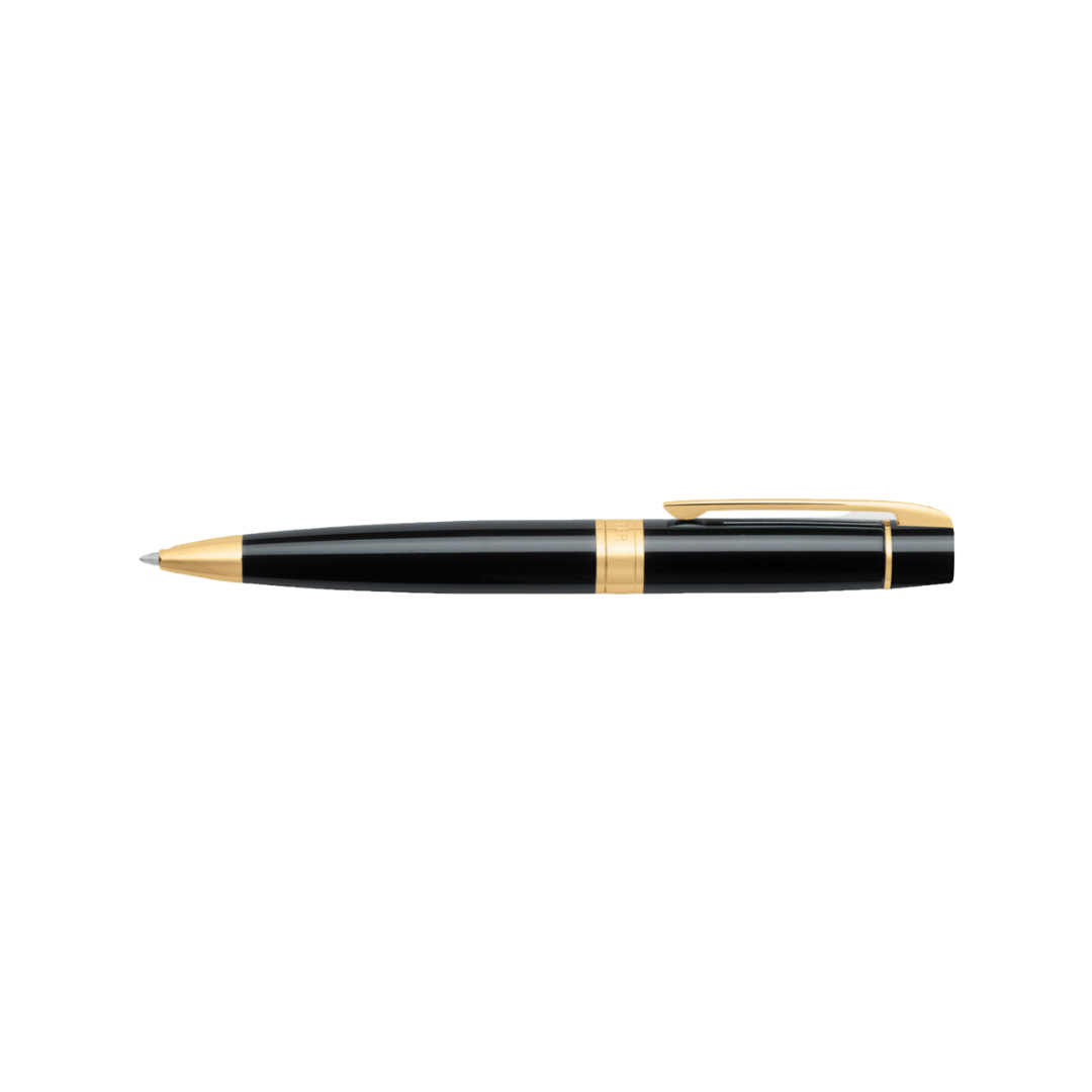 Sheaffer 300 E9325 Glossy Black with Gold Trims Ballpoint Pen (WW30) — Sheaffer ballpoint pen — reliable smooth-writing everyday pen, at Cityluxe Singapore