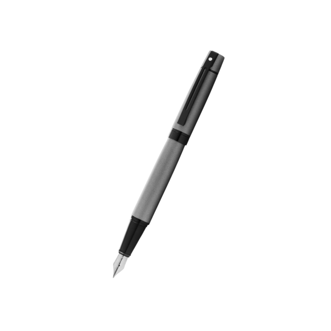 Sheaffer 300 E9345 Matte Gray With Black Trims Fountain Pen   (WW30) — Sheaffer fountain pen — precision nib writing instrument, at Cityluxe Singapore stationery store
