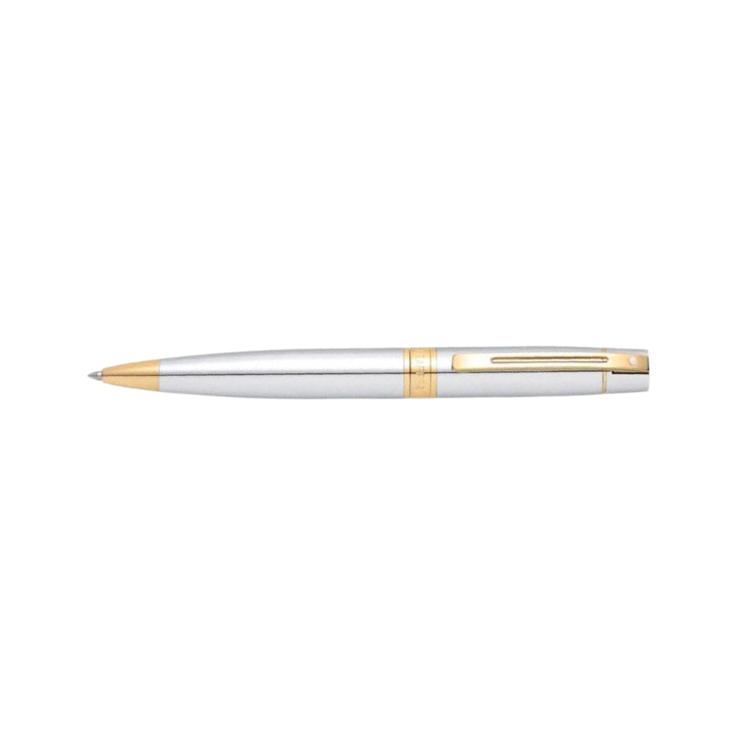 Sheaffer 300 E9342 Bright Chrome With Gold Trims Ballpoint Pen (WW30) — Sheaffer ballpoint pen — reliable smooth-writing everyday pen, at Cityluxe Singapore