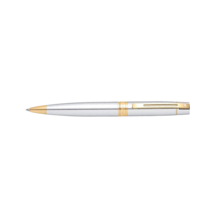 Sheaffer 300 E9342 Bright Chrome With Gold Trims Ballpoint Pen (WW30) — Sheaffer ballpoint pen — reliable smooth-writing everyday pen, at Cityluxe Singapore