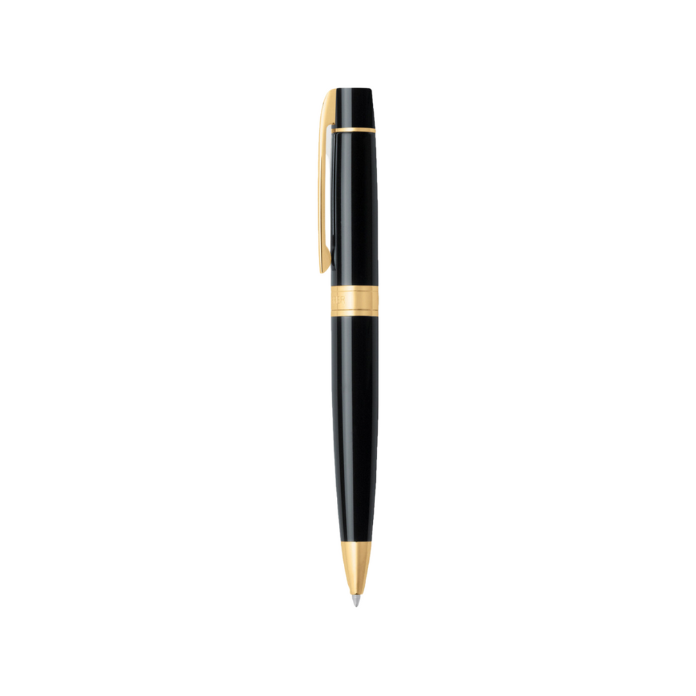Sheaffer 300 E9325 Glossy Black with Gold Trims Ballpoint Pen (WW30) — Sheaffer ballpoint pen — reliable smooth-writing everyday pen, at Cityluxe Singapore