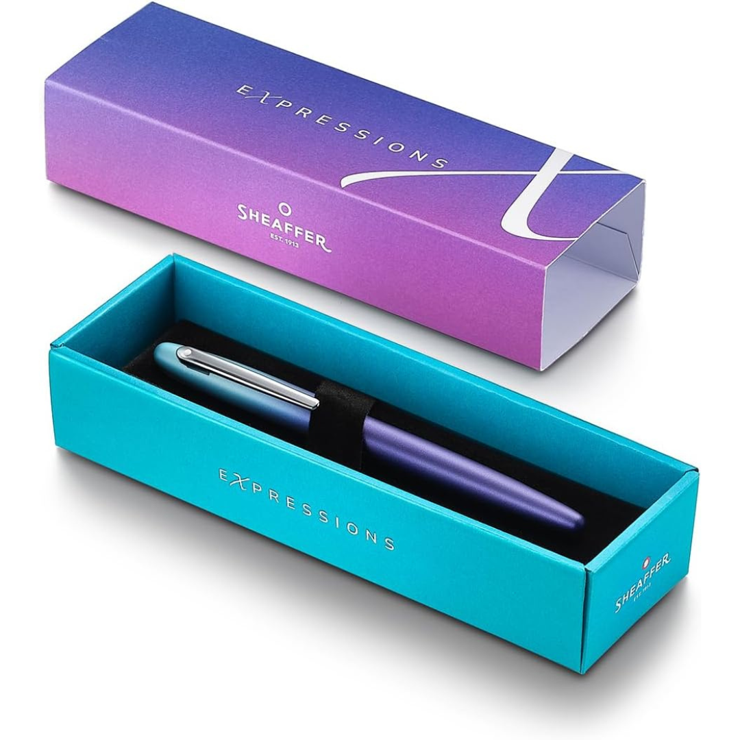 Sheaffer VFM 9430 Expressions Blue and Purple Pearlised Gradient Fountain Pen with Chrome-Plated Trims (WW31 Expressions) …