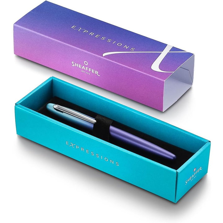 Sheaffer VFM 9430 Expressions Blue and Purple Pearlised Gradient Fountain Pen with Chrome-Plated Trims (WW31 Expressions) …