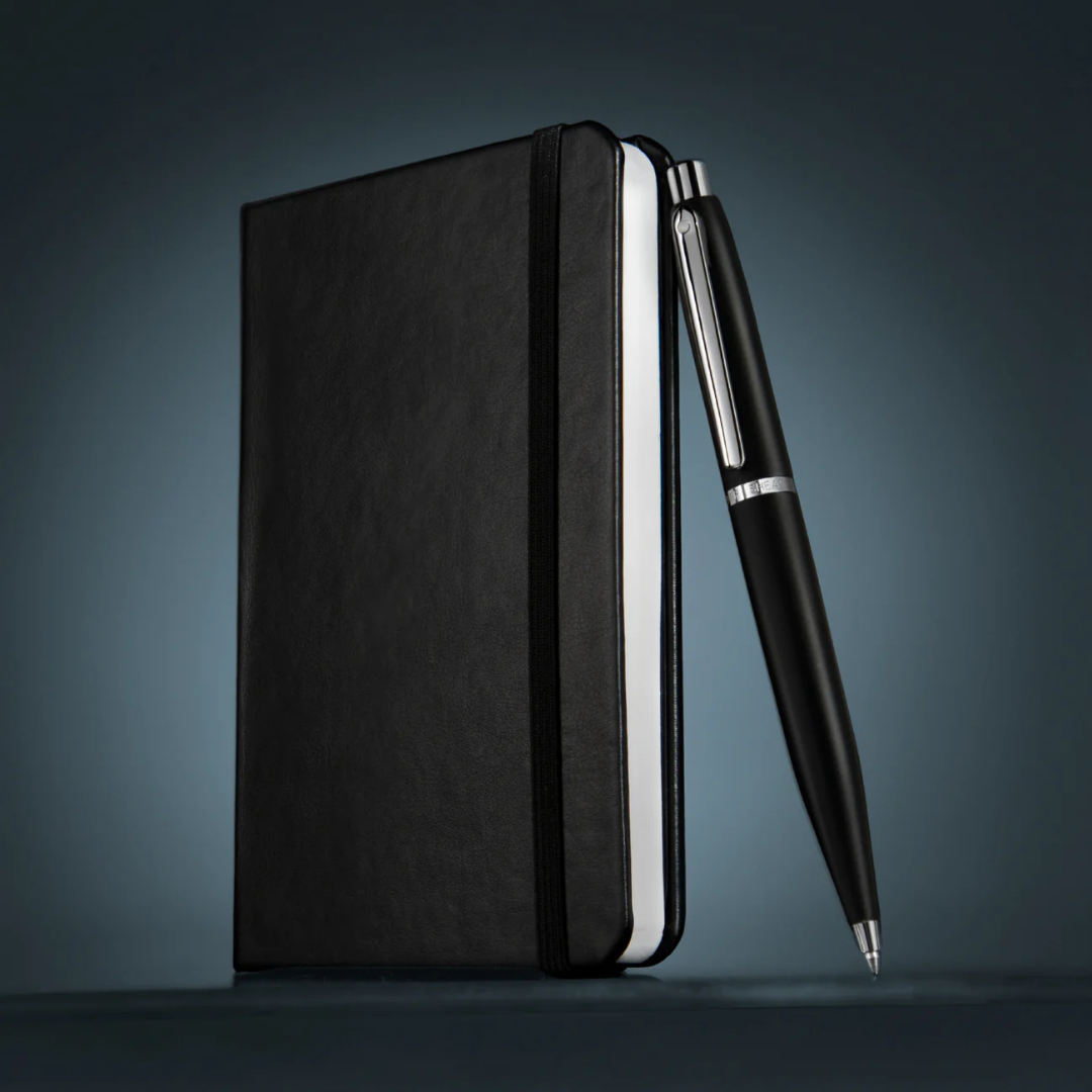 Sheaffer VFM E9405 Matte Black CT Ballpoint Pen with A6 Notebook Gift Set — Sheaffer ballpoint pen — reliable smooth-writing everyday pen, at Cityluxe Singapore
