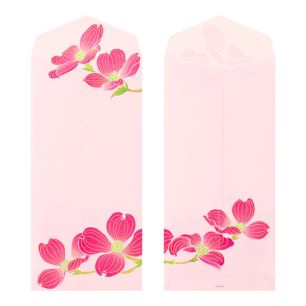 Midori Envelope - Silk-printing  Flowering Dogwood — side view