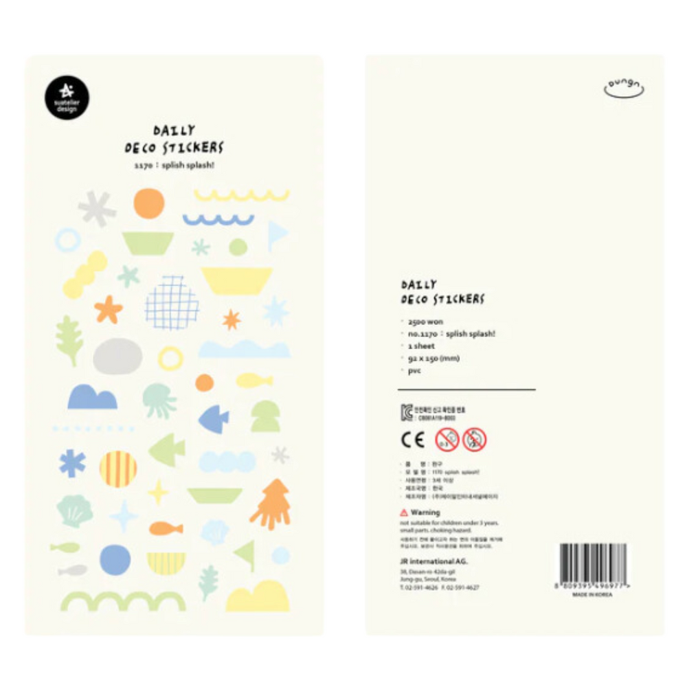 Suatelier Daily Deco Sticker - Splish Splash! — side view