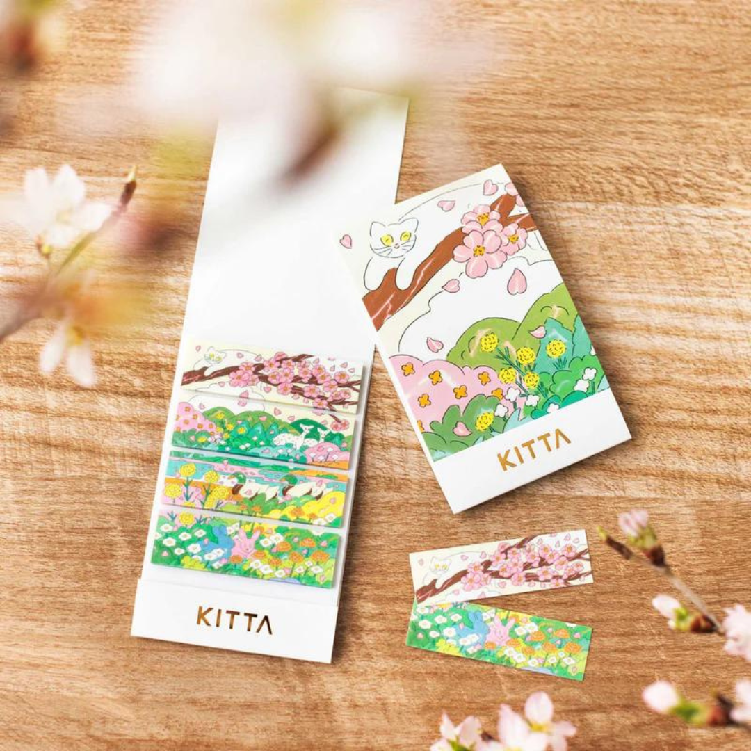 KITTA Compact Masking Tape Sticker - Spring Wind — detail view