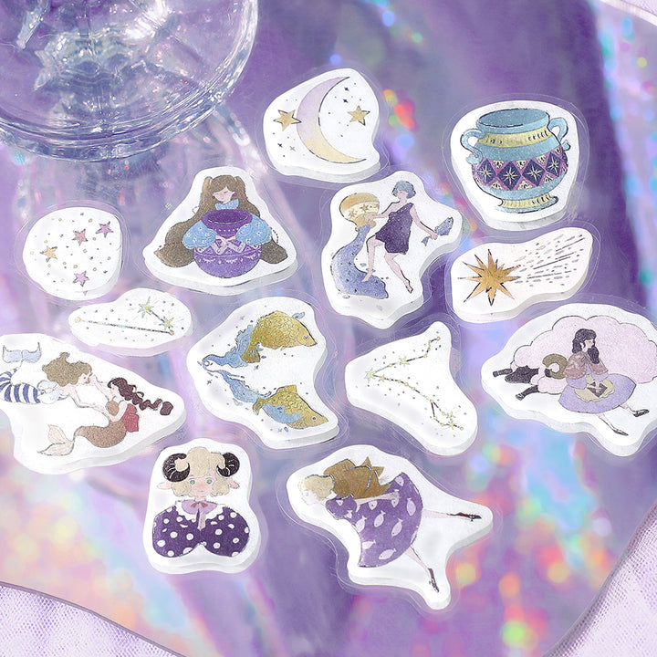 BGM Foil Stamping Flake Seal: Star Poem - Aquarius, Pisces &amp; Aries — detail view