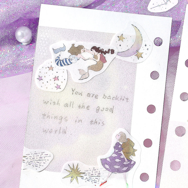 BGM Foil Stamping Flake Seal: Star Poem - Aquarius, Pisces &amp; Aries — flat lay