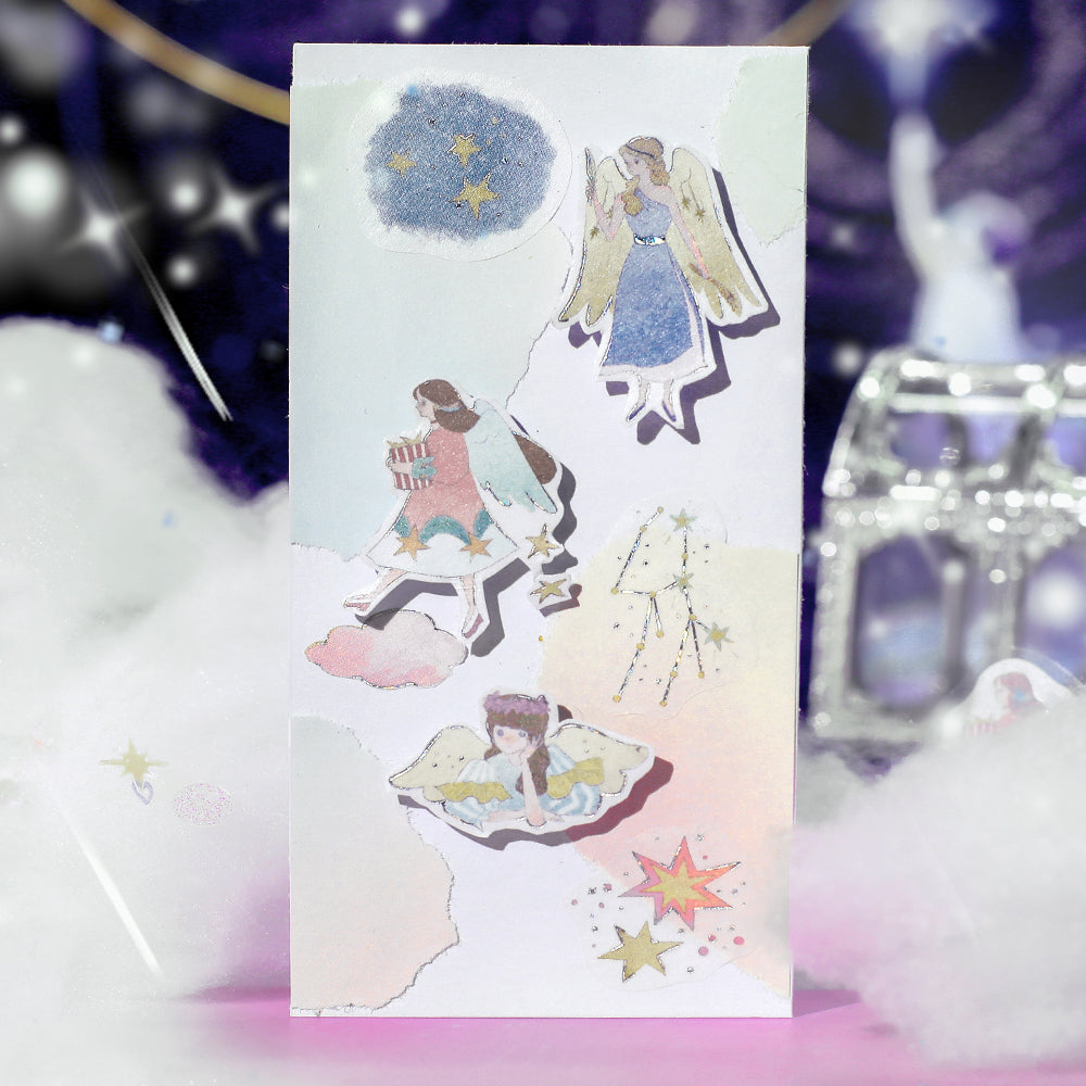 BGM Foil Stamping Flake Seal: Star Poem - Leo, Virgo &amp; Libra — flat lay