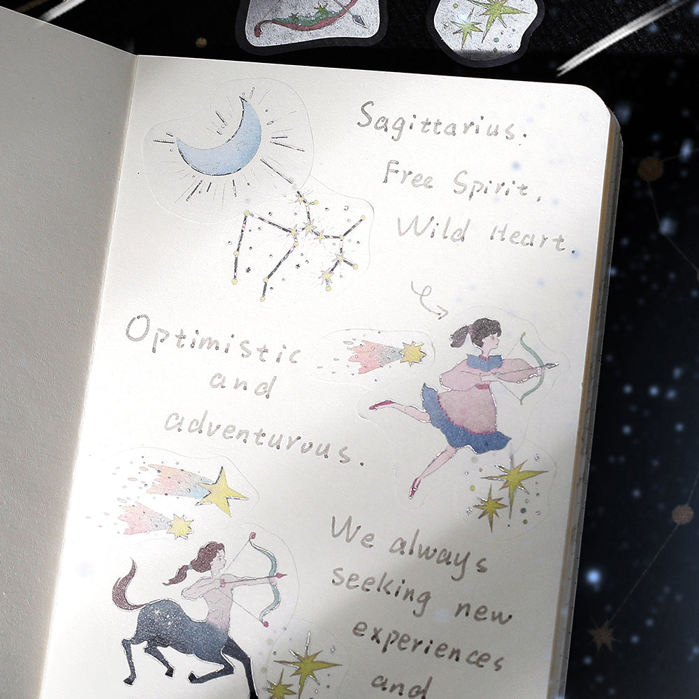 BGM Foil Stamping Flake Seal: Star Poem - Scorpio, Sagittarius &amp; Capricorn — with packaging
