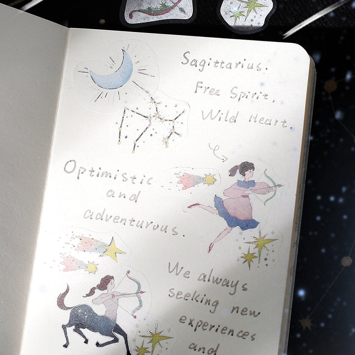 BGM Foil Stamping Flake Seal: Star Poem - Scorpio, Sagittarius &amp; Capricorn — with packaging