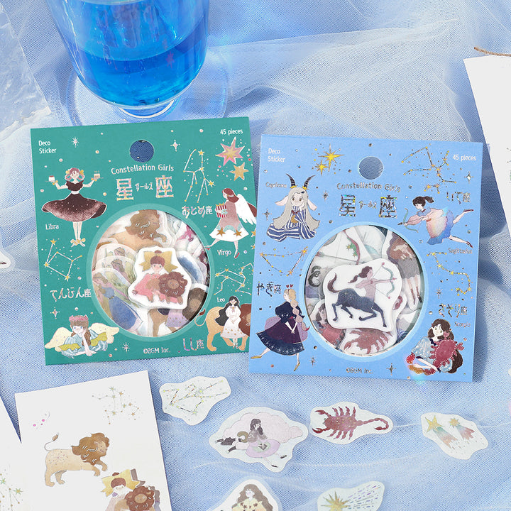 BGM Foil Stamping Flake Seal: Star Poem - Scorpio, Sagittarius &amp; Capricorn — flat lay