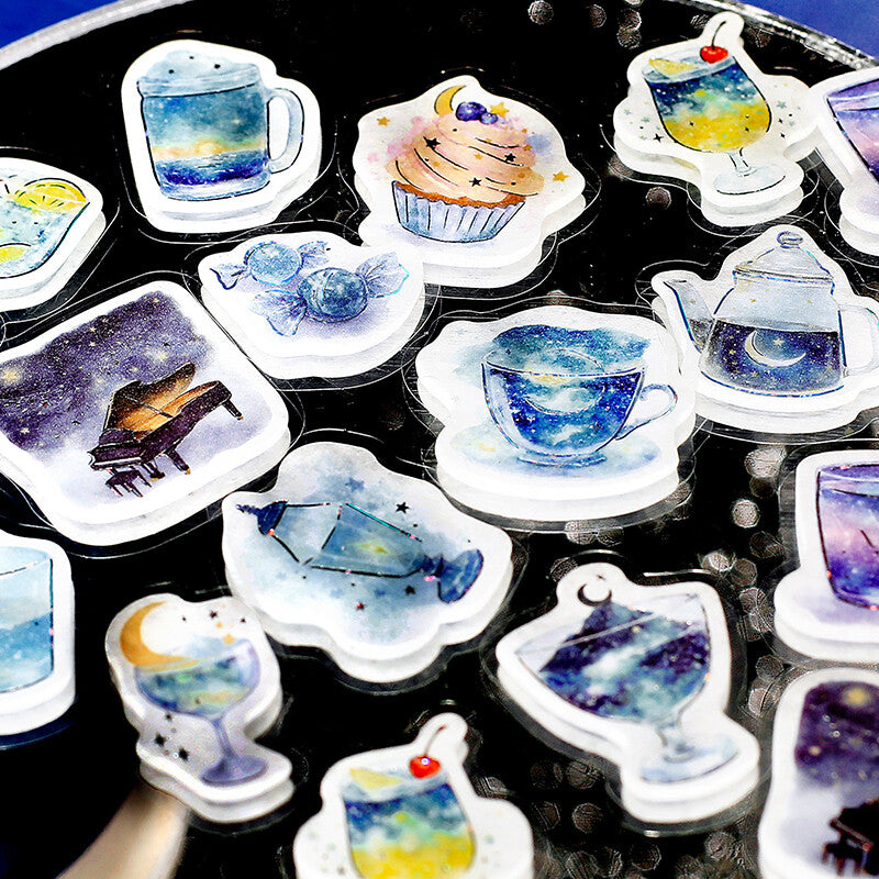 BGM Foil Stamping Flake Seal: Cafe Alamode a Space - Stardust in the Deep Sea — with packaging