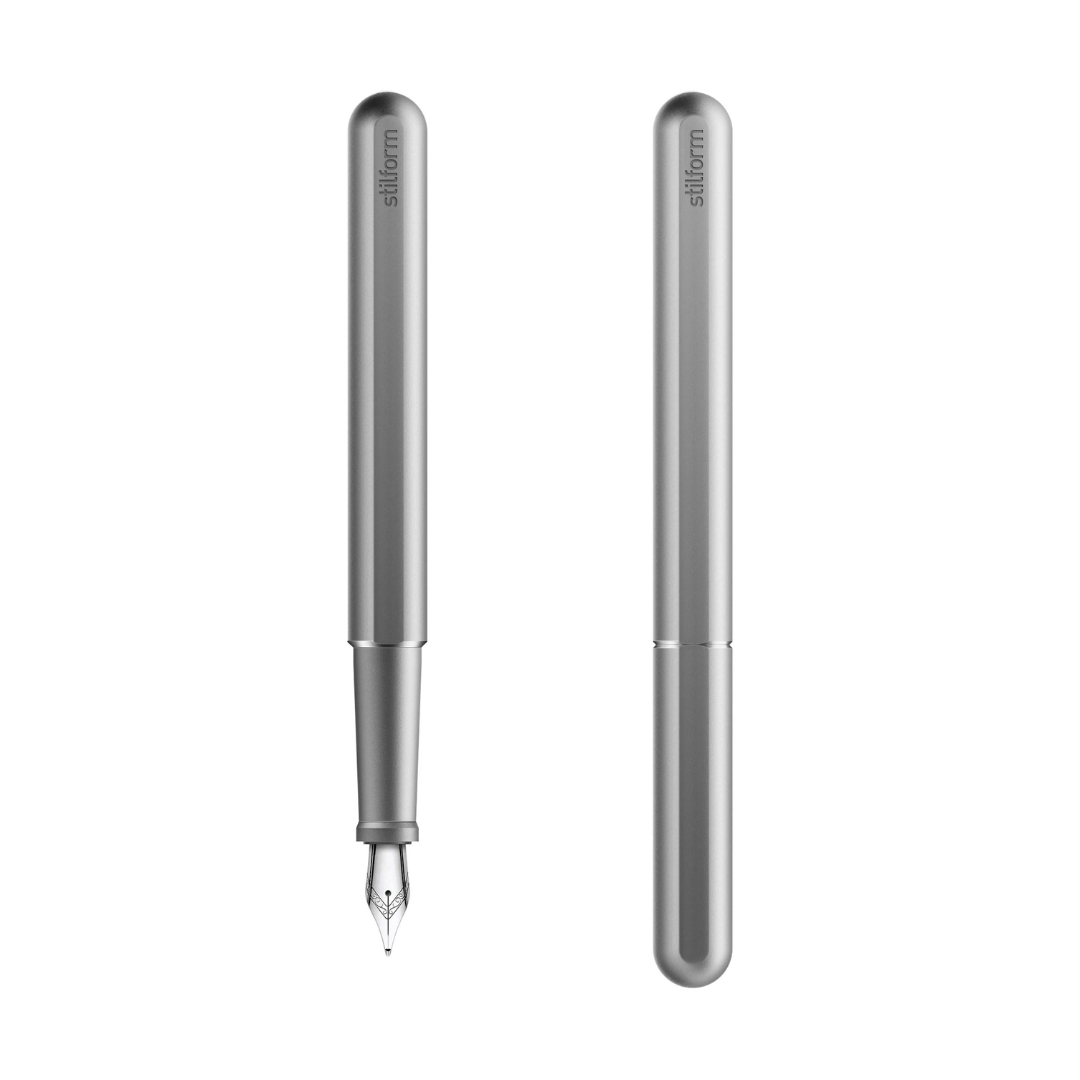 Stilform INK Comet Grey Aluminium Fountain Pen — capped