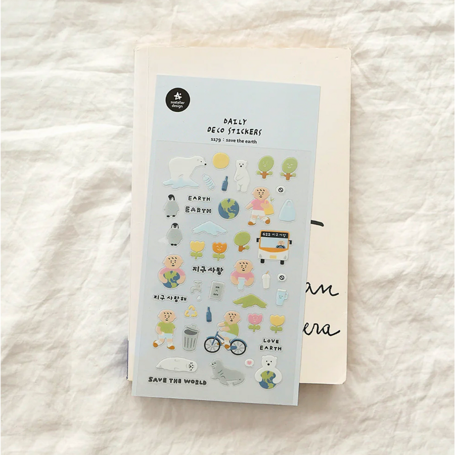 Suatelier Daily Deco Sticker - Save the Earth — side view