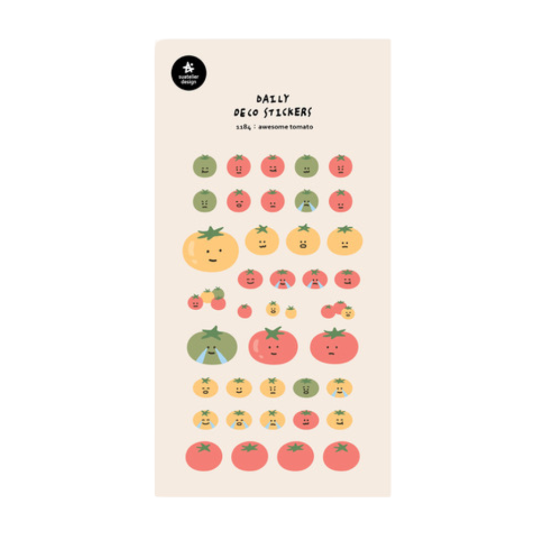 Suatelier Daily Deco Sticker in Awesome Tomato — Suatelier decorative sticker — for journaling, planners and scrapbooking, at Cityluxe Singapore