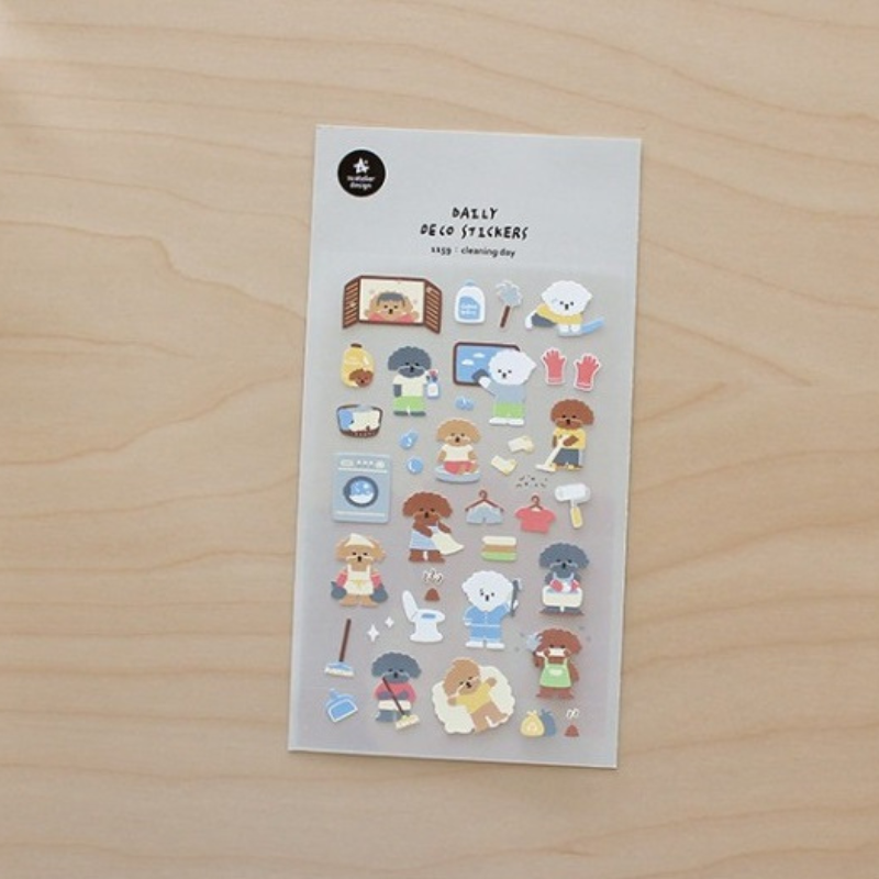 Suatelier Daily Deco Sticker - Cleaning Day — flat lay