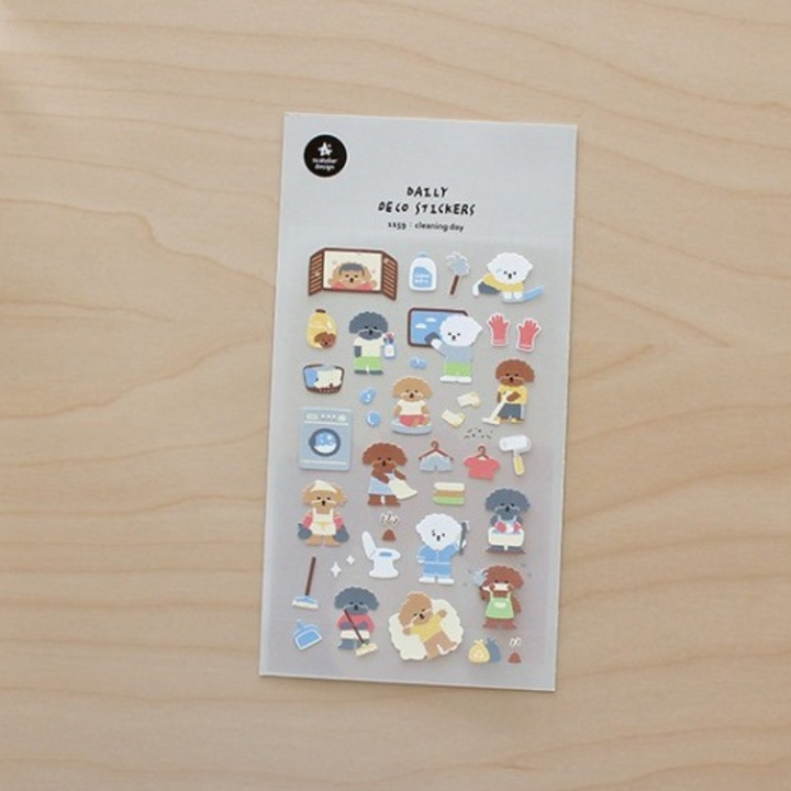 Suatelier Daily Deco Sticker - Cleaning Day — flat lay