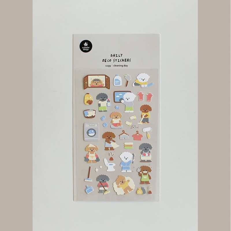Suatelier Daily Deco Sticker - Cleaning Day — flat lay