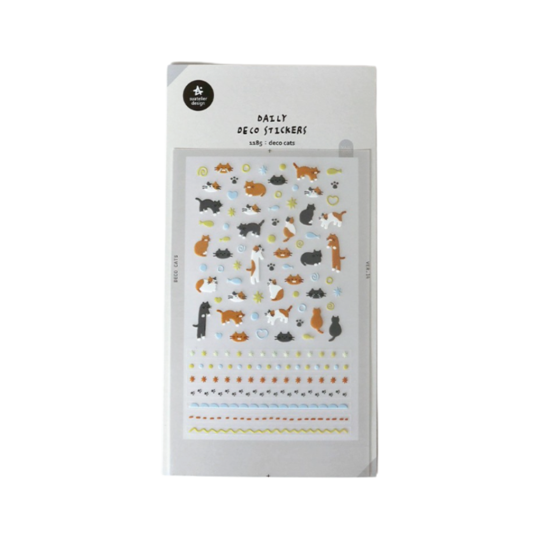 Suatelier Daily Deco Sticker - Deco Cats — front view