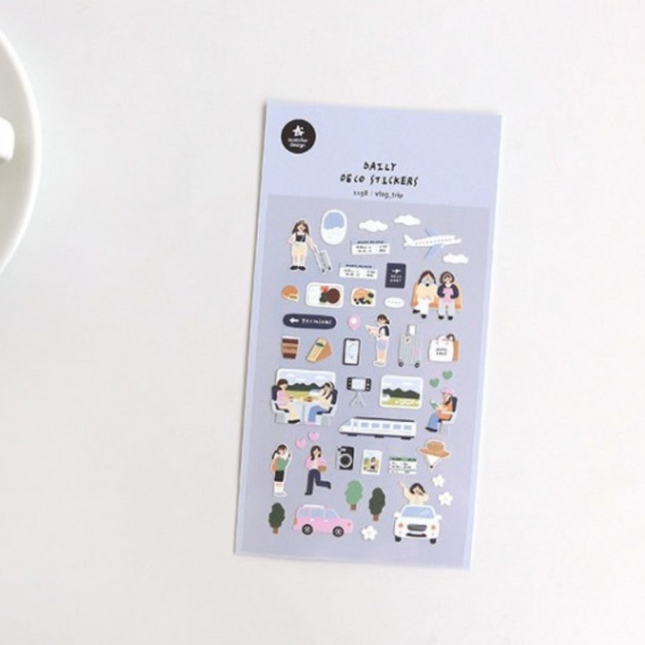 Suatelier Daily Deco Sticker - Vlog Trip — side view