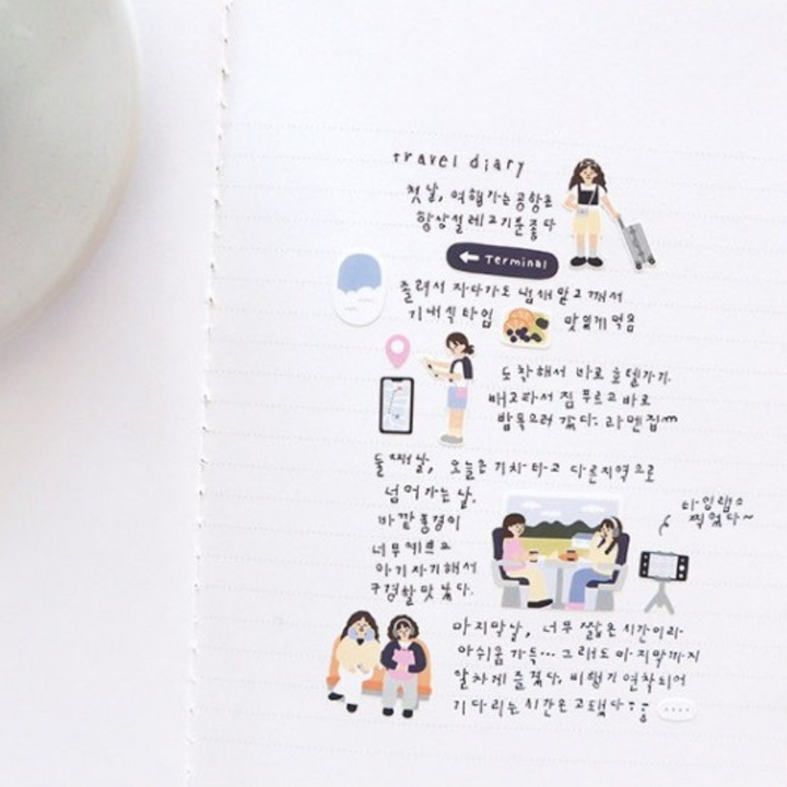 Suatelier Daily Deco Sticker - Vlog Trip — in use