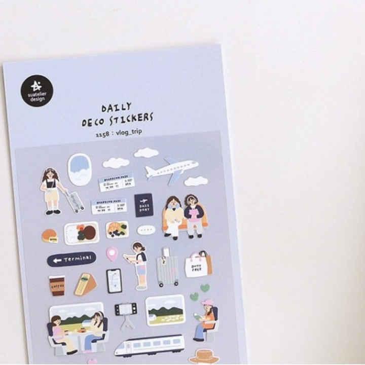 Suatelier Daily Deco Sticker - Vlog Trip — angle view