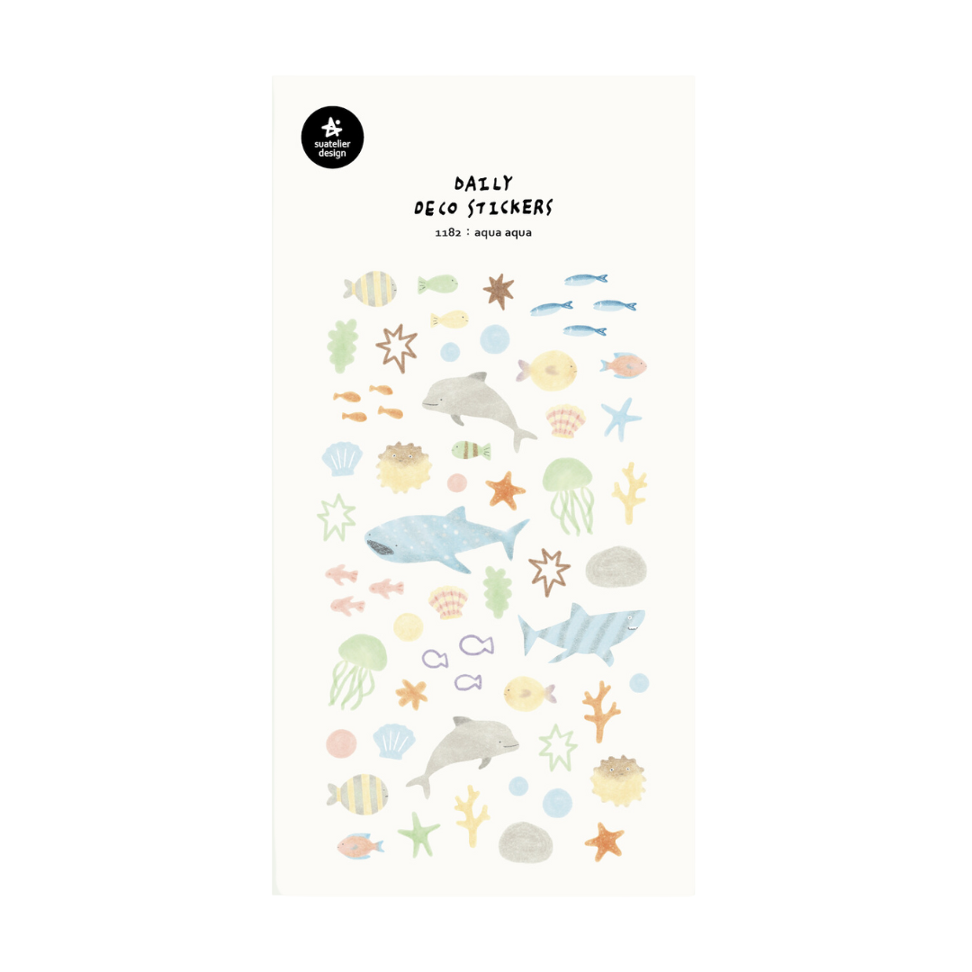 Suatelier Daily Deco Stickers - aqua aqua — front view