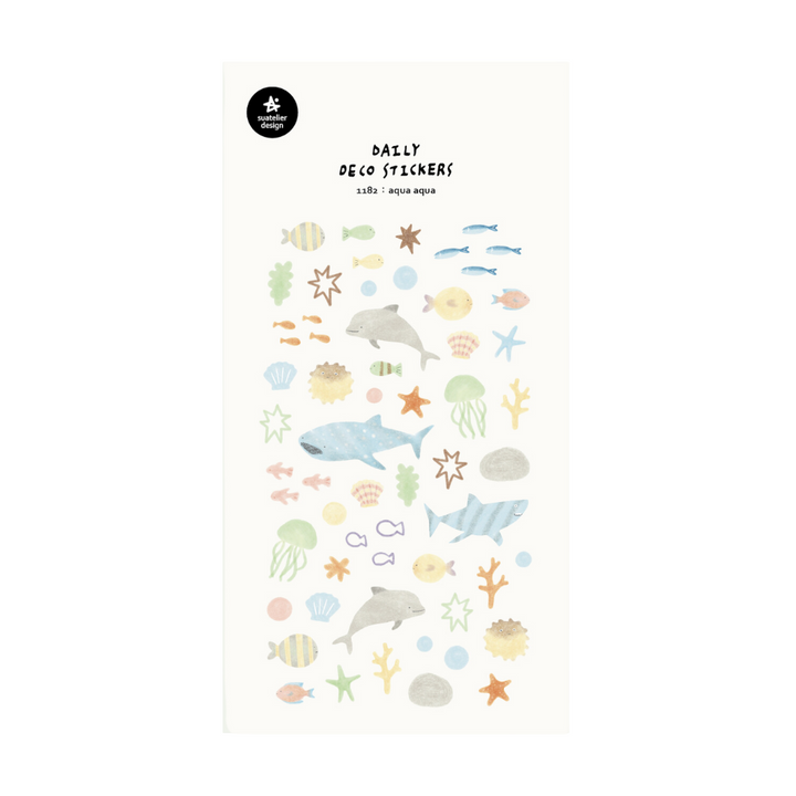 Suatelier Daily Deco Stickers - aqua aqua — front view