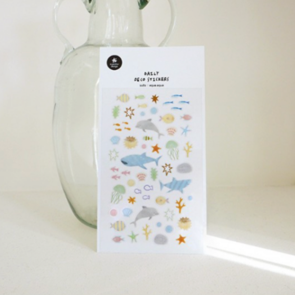 Suatelier Daily Deco Stickers - aqua aqua — side view