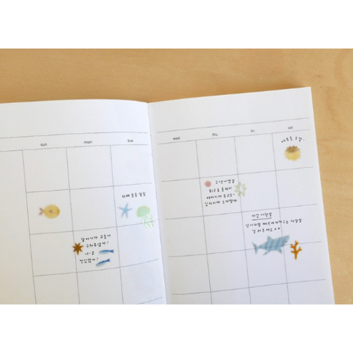Suatelier Daily Deco Stickers - aqua aqua — flat lay