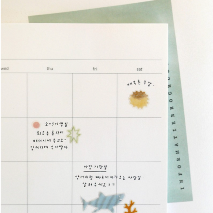 Suatelier Daily Deco Stickers - aqua aqua — flat lay