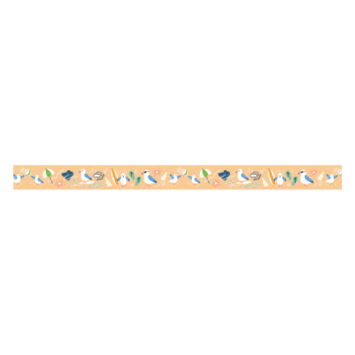 MT EX Washi Tape - Summer Black-tailed Gull — applied on surface