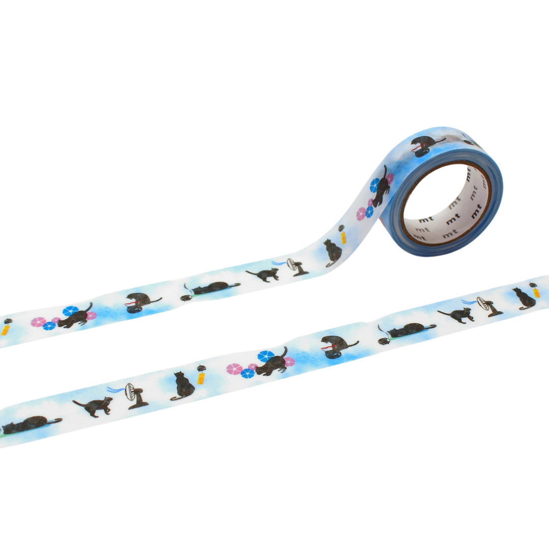 MT EX Washi Tape - Summer Cat — roll front